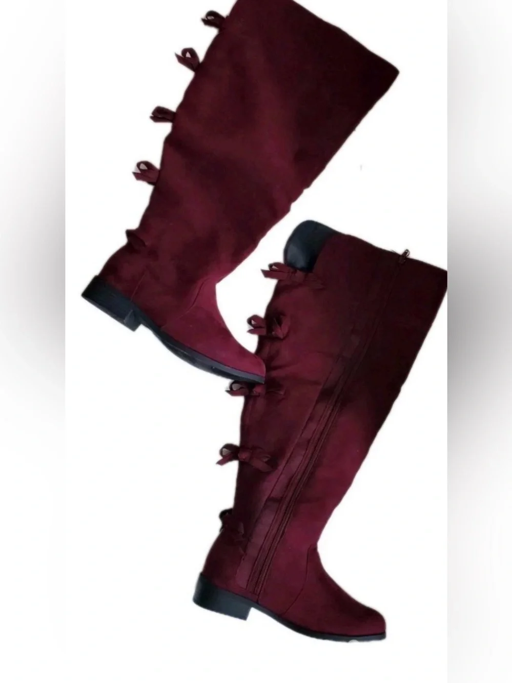 👠🌹 WIDE CALF SEXY NWT TORRID Red Rose Over-the-Knee Suede Boots! Curvy approved